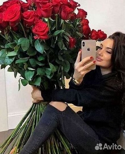 Розы высокие Доставка цветов