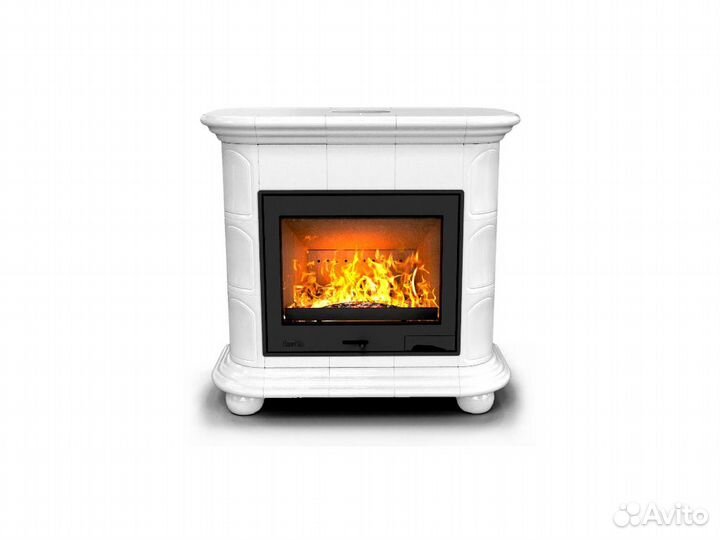 Камин с изразцами Прованс белый