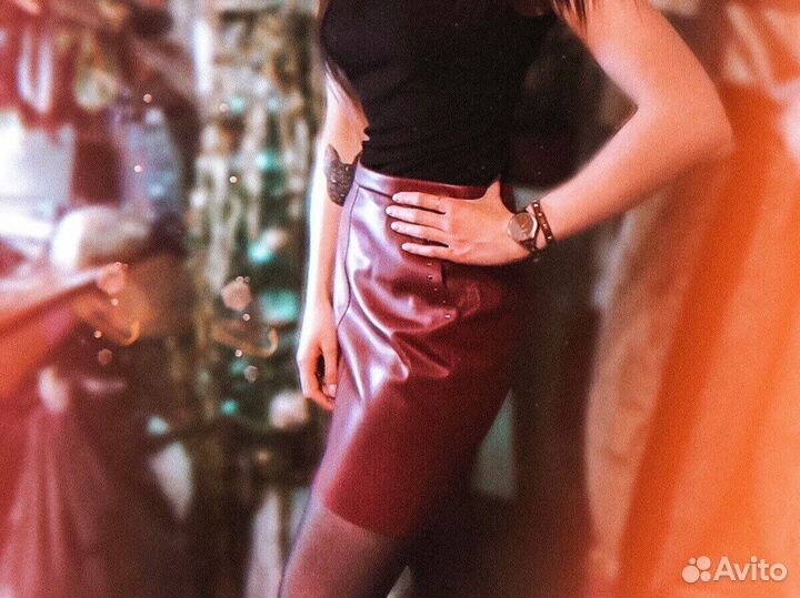 Юбка кожзам