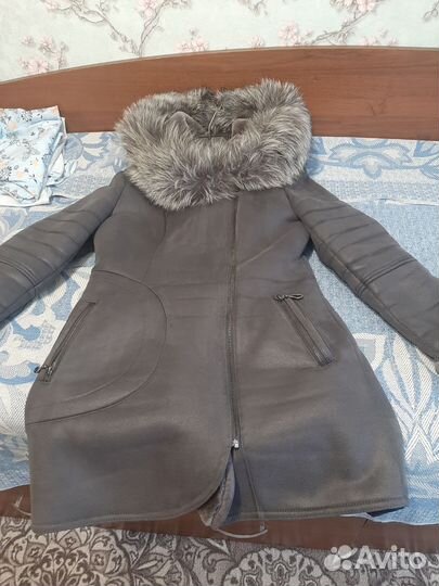 Дубленка натуральная женская 46 48 размер. Б/у