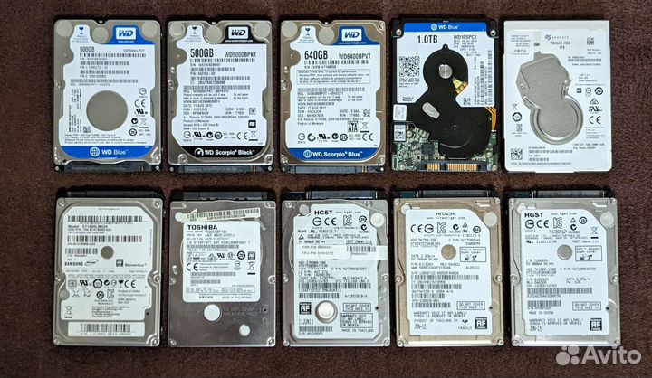 Жесткие диски для ноутов 500Гб-750Гб-1Тб SATA 2,5