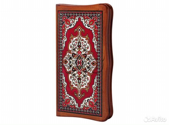 Нарды Ковёр красный (тёмная рамка, филигран (1823)