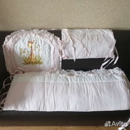 Бортики для детской кроватки+балдахин