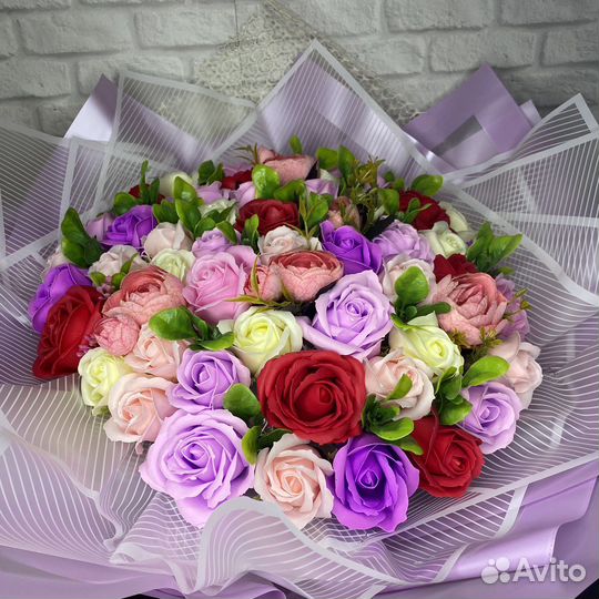 Букеты из мыльных роз