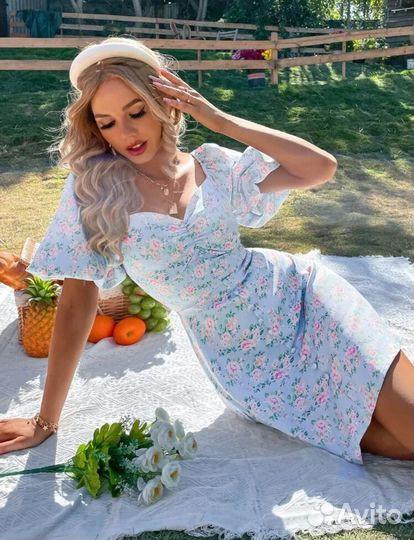 Платье с пышным рукавом новое с Shein (М)