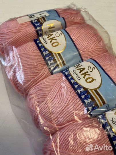 Пряжа 6 nako saten германия И nako bambino розовая