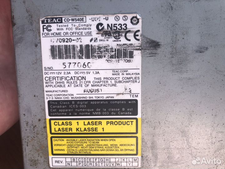 CD-RW привод IDE teac CD-W540E