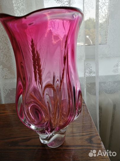 Ваза для цветов цветное стекло СССР