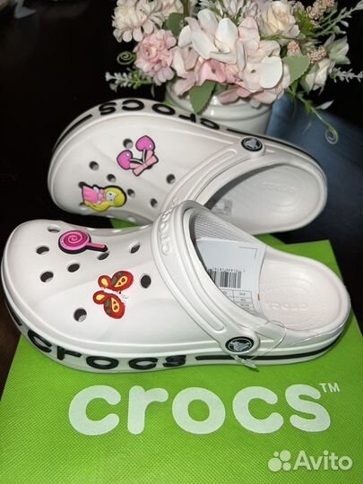 Кроксы crocs белые детские 33/34