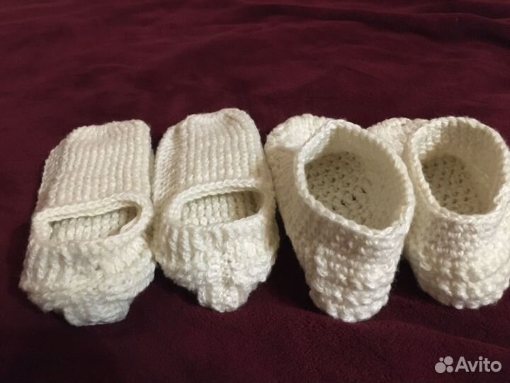 Вязанные тапочки следки