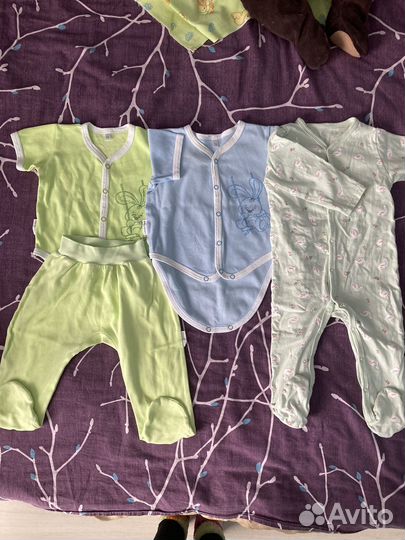Вещи на девочку пакетом, размер 56-74