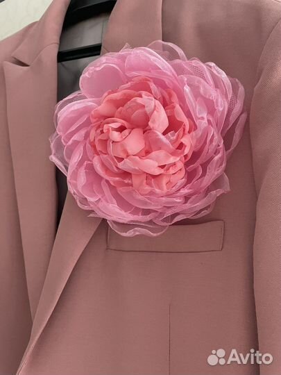 Брошь -цветок из ткани 19 см