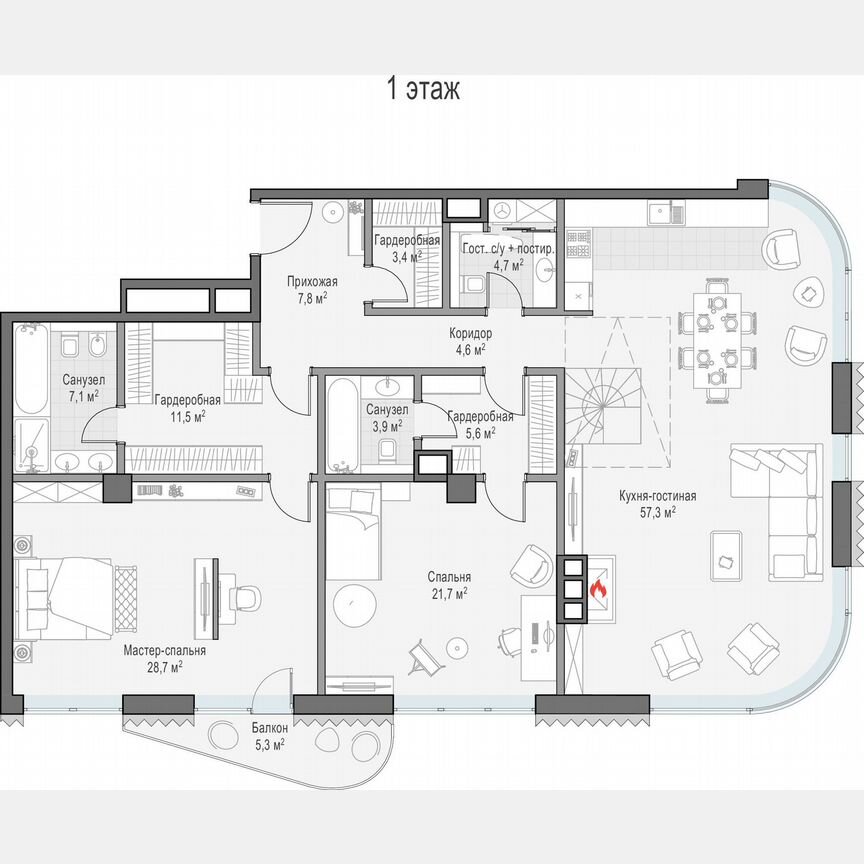 2-к. квартира, 162 м², 14/14 эт.