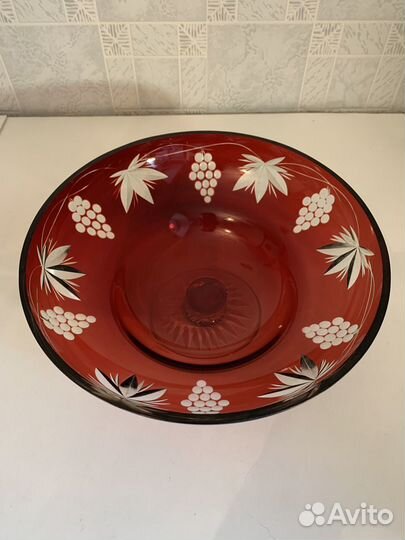 Вазы цветные.Фруктовница.Конфетница.Чехия.Богемия