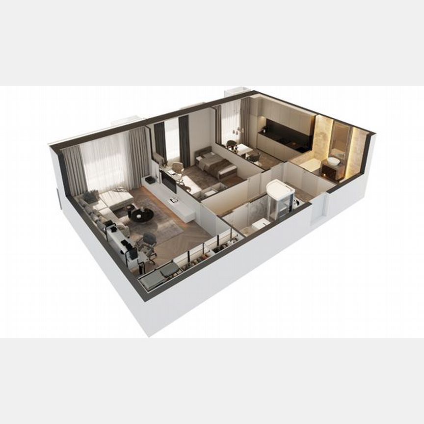 2-к. апартаменты, 61 м², 22/30 эт.