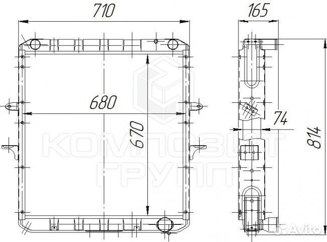 Радиатор Маз-5336, 64229 алюминиевый