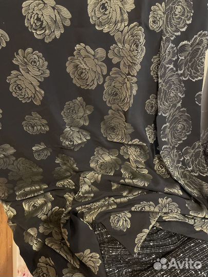 Шелк натуральный Италия черный матовый