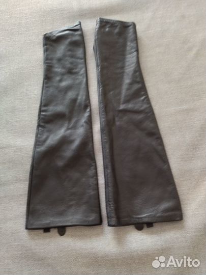 Длинные кожаные перчатки женские