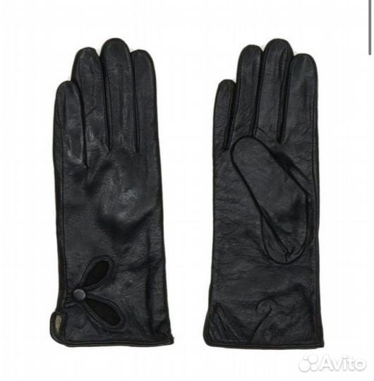 Перчатки женские кожаные зимние теплые