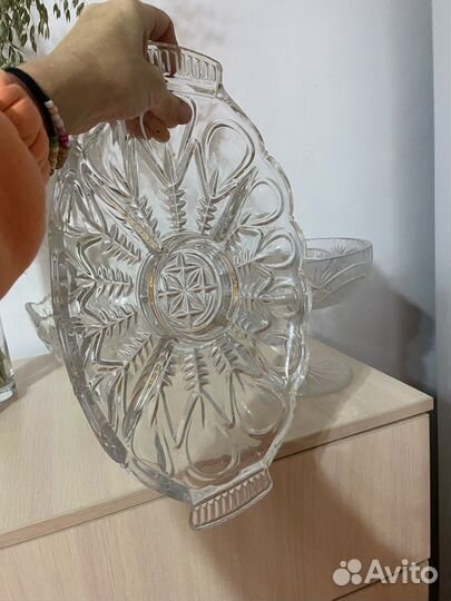 Ваза для фруктов хрусталь СССР