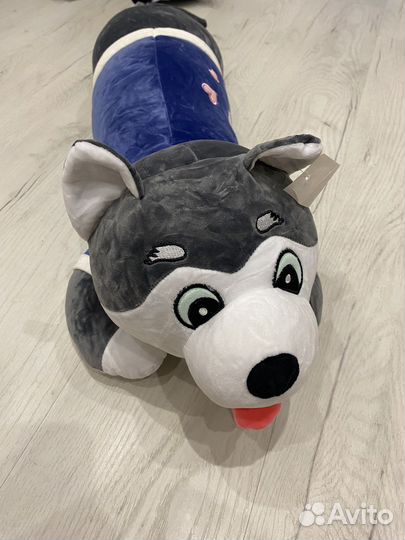 Собака батон хаски 75 см подушка