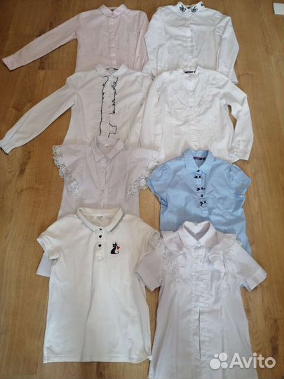 Блузки рубашки школьные 146-152