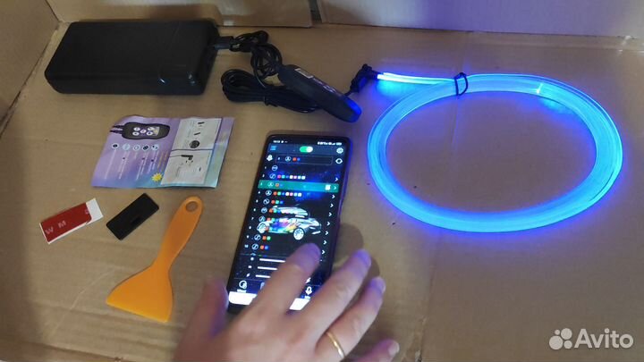 Контурная подсветка салона с приложением 3 м