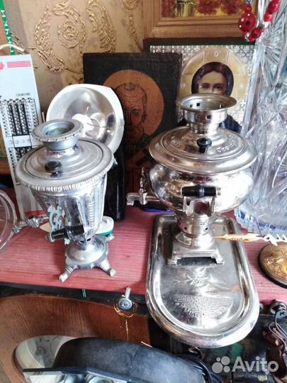 Самовар, декоративный с подносом