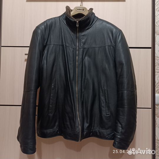 Куртка мужская зимняя экокожа 52-54