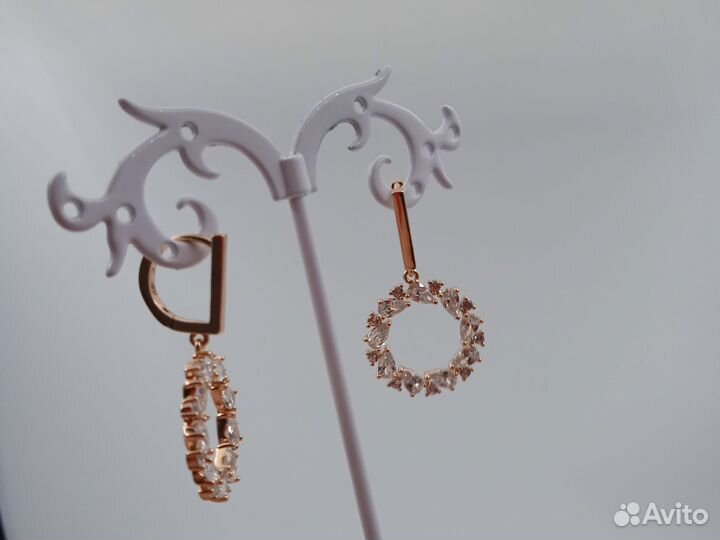 Серьги 3,5см позолоченые