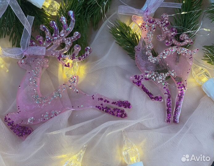 Елочные игрушки из эпоксидной смолы