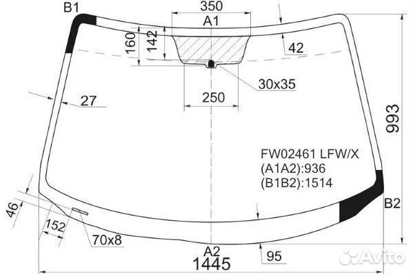 Стекло лобовое XYG FW02461lfwx 4.2.31 Mazda 3 BK