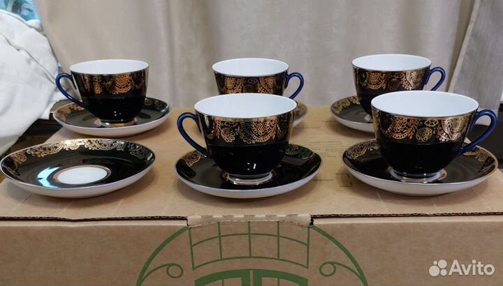 Чайный сервиз СССР лфз кобальт