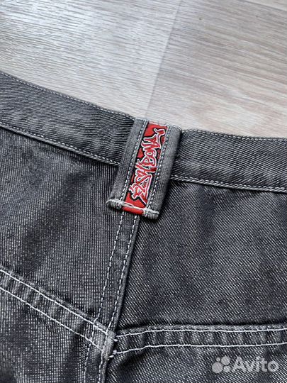 Широкие джинсовые рэп шорты y2k