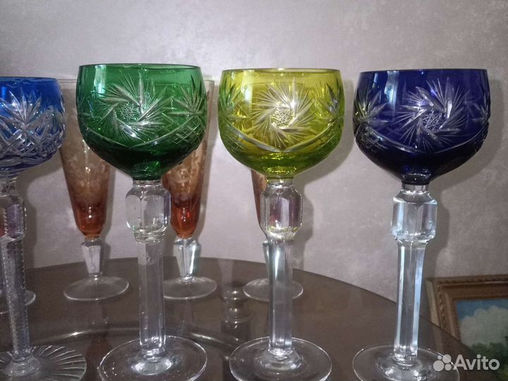 Хрустальные Фужеры Рюмки бокалы СССР гдр богемая