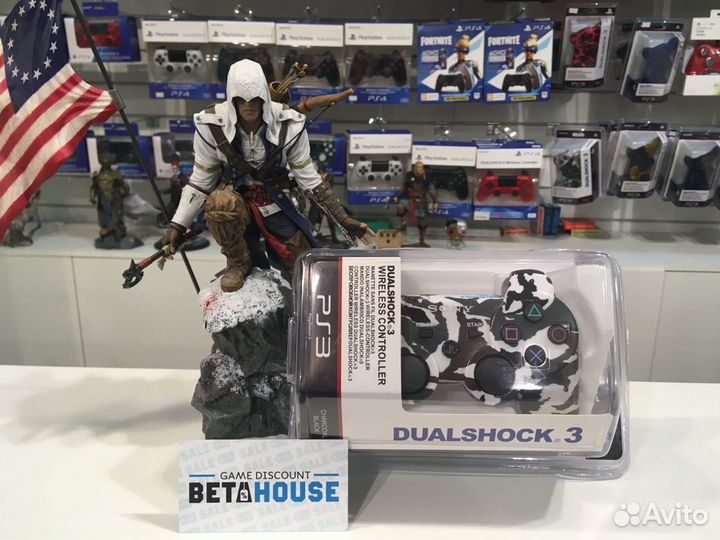 Новый Джойстик PS3 Чёрно-Белый Камуфляж