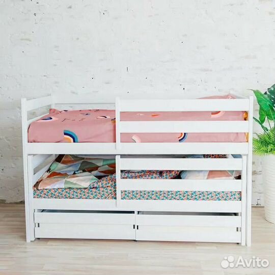 Кроватка от 2х лет выдвижная матрешка эко берёза