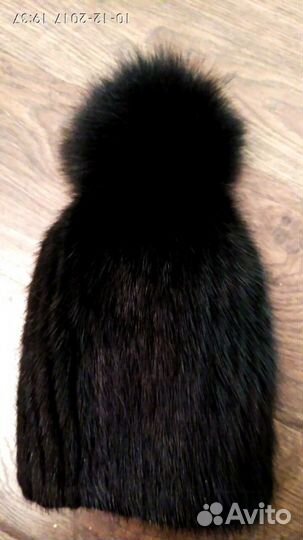 Шапка натуральная новая чёрная