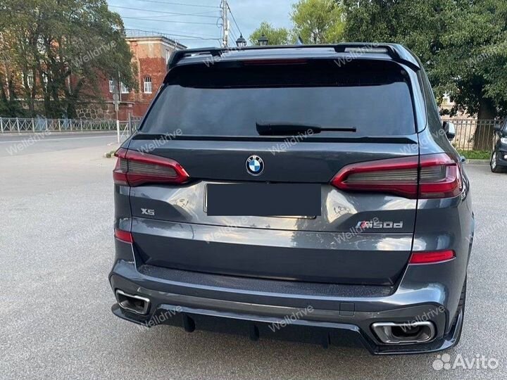 Диффузор BMW X5 G05 черный глянец