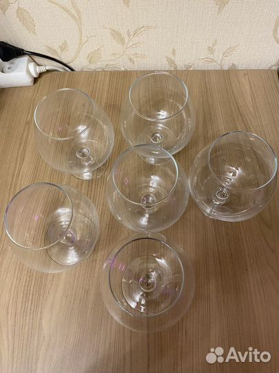 Бокалы для коньяка новые объем 0,6 л 6 штук