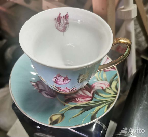 Чашка с блюдцем фарфор