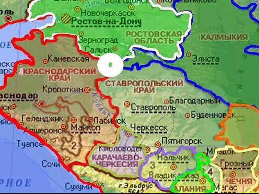 Карта ставрополья и краснодарского края