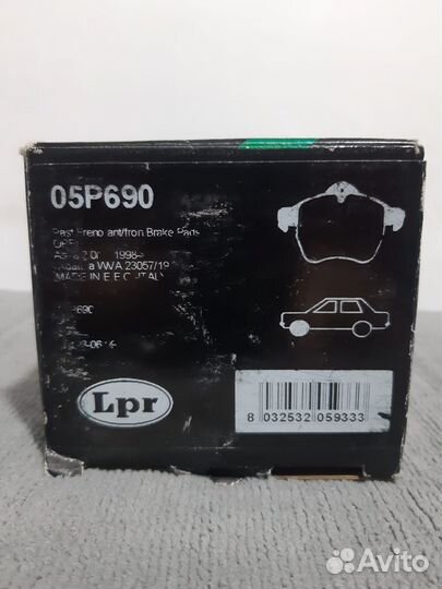 Колодки перед LPR 05P690 Opel Astra G / Zafira A