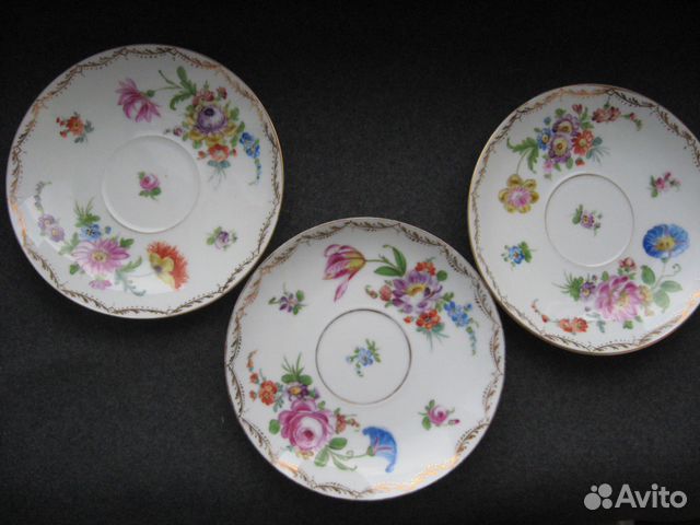 Антикварные блюдца ручная роспись