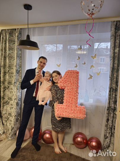 Цифра 1 на годик девочке