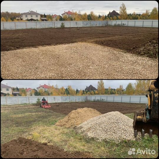 Вспашка земли Выравнивание участка Культивация