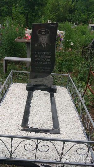 Засыпка гранитным камнем могилку