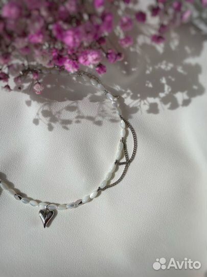 Чокер из жемчуга, камней, украшения