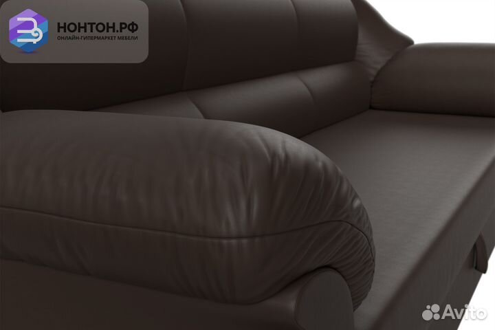 Диван дельфин Карнелла экокожа коричневая