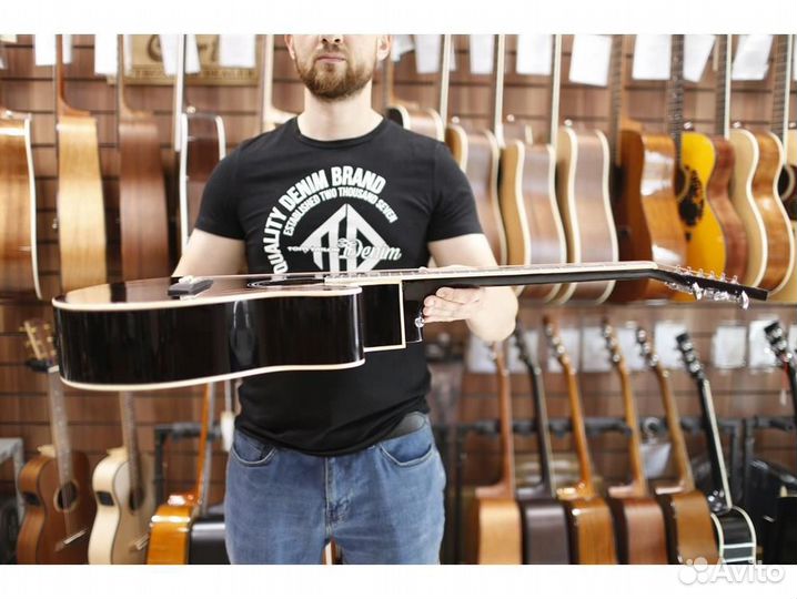 Elitaro E4010 BK акустическая гитара черная